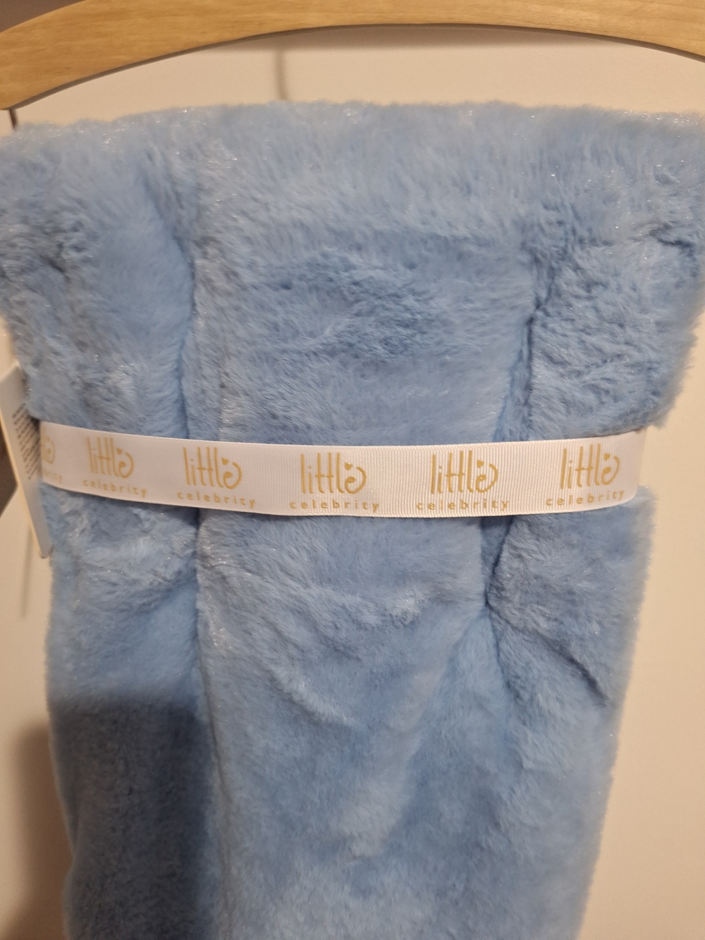 Little Celebrity Plush Light Blue Baby Blanket